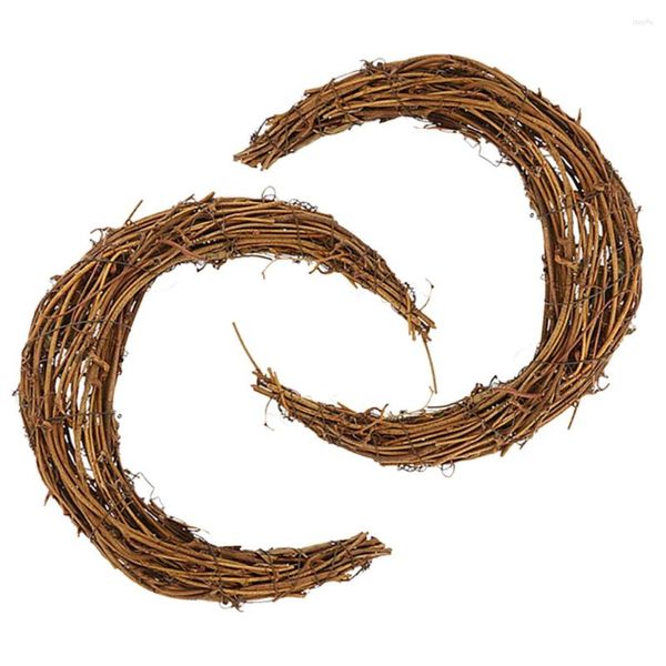 Dekoratif Çiçekler 2 PCS SMILAX RATTAN Noel Dekor Çelenk Diy Çerçeve Ay Üzüm Çiçek Malzeme Çember Çelenk Asma Yayını Halkalar