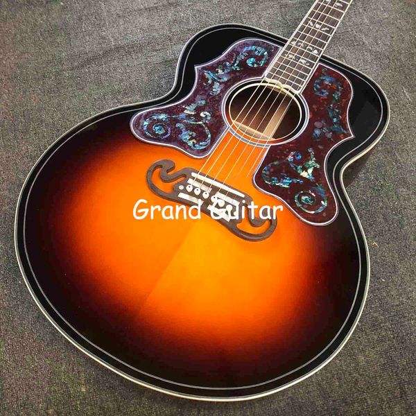 Personalizzato 43 pollici Bob Dylan chitarristi acustici edizione top in abete massello Cocobolo lato posteriore doppio battipenna JUMBO GUITAR