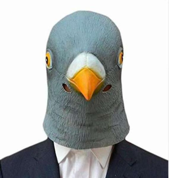 Máscara de cabeça de pombo assustador 3D látex prop animal cosplay fantasia festa de Halloween 5650520