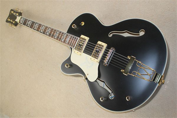 Custom Matte Black Falcon Jazz E-Gitarre für Linkshänder G6139 Hohlkörper-Palisander-Griffbrett ** Es ist eine 20-Tage-Customized-Gitarre