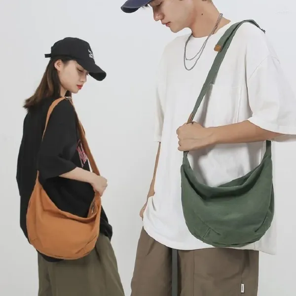Вечерние сумки. Универсальная однотонная парусиновая сумка большой вместимости на одно плечо. Мужская женская сумка через плечо.