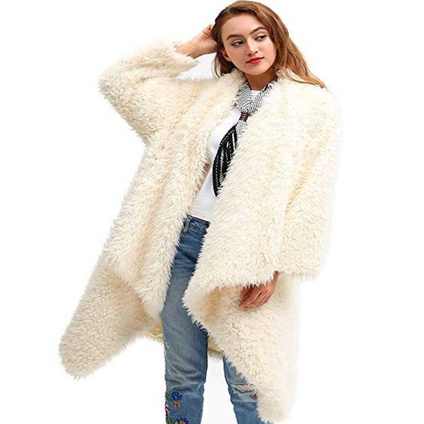 Casaco de lã feminino com mistura de lã Cardigan Modelos de explosão na Europa e América Moda outono e inverno Jaqueta de pelúcia dupla face quente projetada para Cr 1r81