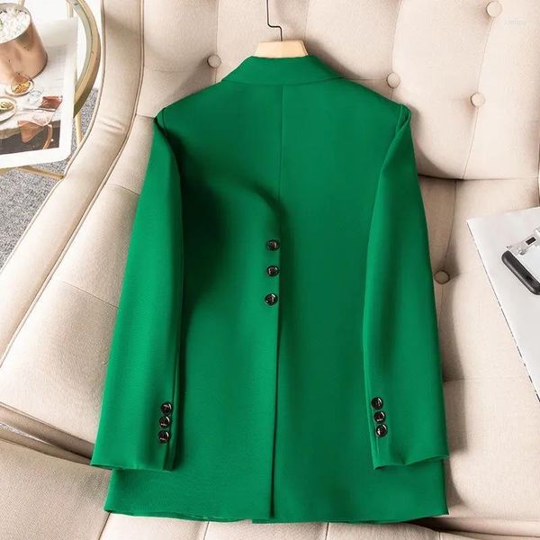 Ternos femininos Chaquel Black Green Mulheres Blazer formal Blazer Coat fêmea de manga comprida Jaqueta de botão único Office Ladies Work Wear Suit ShotEs