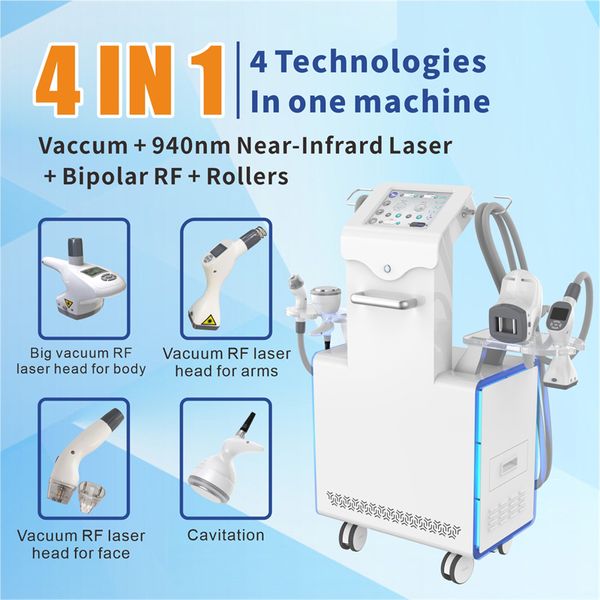 Vela Körperform-Vakuumwalze, Ultraschall-Kavitationsmaschine, Fettentfernung, Körperform, Infrarot-Laser, RF-Hautstraffung, Schlankheitsmaschine