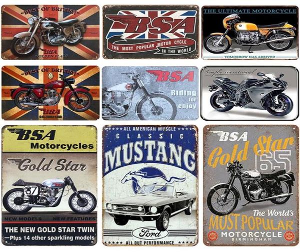 2021 Mustang Motor Placa de metal Vintage Tin Sign Pin Up Shabby Chic Decor Metal Signs Vintage Bar Decoração Metal Poster Pub Plat4437916