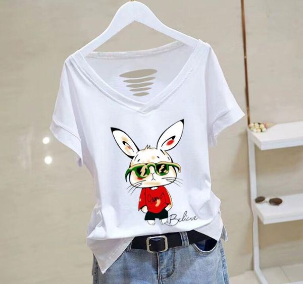 camiseta clássica de designer para mulheres de verão de manga curta