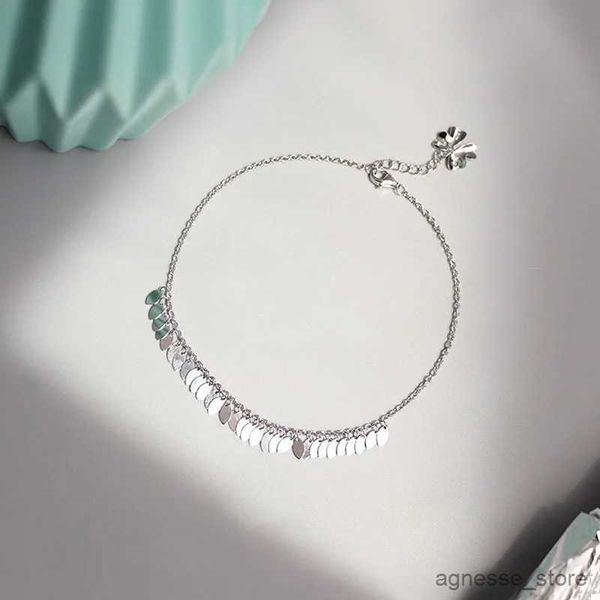 Fußkettchen Beliebte Echt 925 Sterling Silber Süße Wafer Quaste Kette Fußkettchen Für Frauen Beste Freundin Edlen Schmuck Geschenk R231125