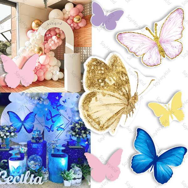 Outros suprimentos para festas de evento 24/36 polegadas decoração de borboleta kt tábua rosa/roxo/amarelo Butterlies Birthday Birthda