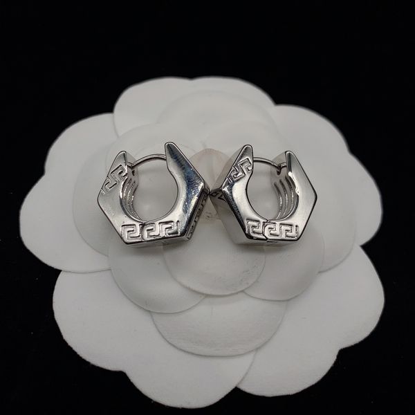 Нишевый дизайн Instagram Серьги с минималистичным геометрическим пятиугольником Серьги из стерлингового серебра 925 пробы Женские серьги-гвоздики Дизайнерские ювелирные подарки XMER41-- 21