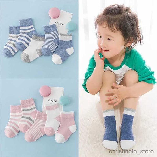 Çocuk SOCKS 5 Çifti Orta Tüp Bebek Çorap 1-8 Yıl Çocuk Çorapları Slip Slip Boys Crew Socks Çocuklar Kız ayak bileği çorapları Seti R231125