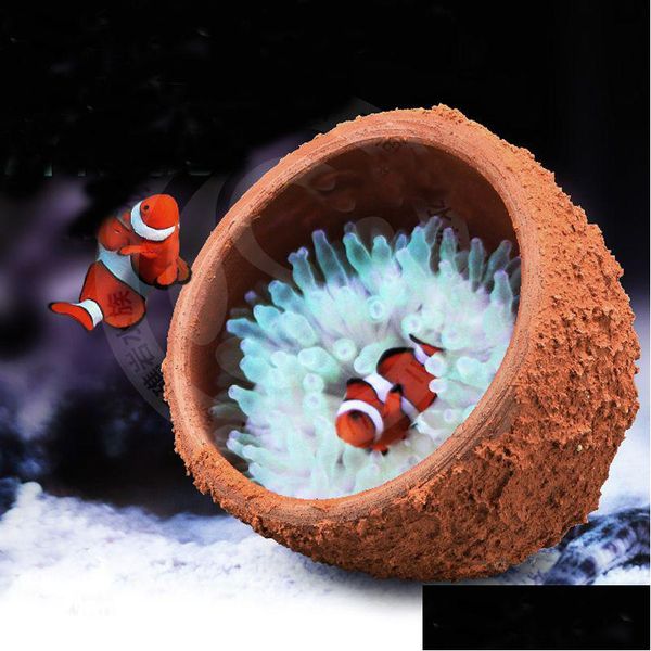 Objetos decorativos Figuras Ane Nest Prevenir que se escape Arcilla y roca viva Hecho para plantas de tanque de arrecife de acuario 230515 Drop Deliv Dhxkj