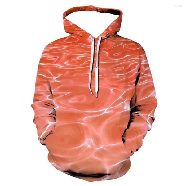 Hoodies masculinos onda de água padrão moletom 3d impressão masculino feminino outono sudaderas para hombres roupas infantis y2k