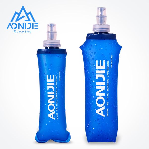 бутылка с водой Aonijie SD09 SD10 250 мл 500 мл мягкой колбы складной складной бутылки с бутылкой для воды Бесплатно для бега увлажняемого пакета.