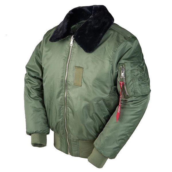 Herrenjacken Winter Vintage B-15 Bomber Flug US Air Force Pilotenjacke Streetwear Mäntel Militär Hip Hop Taktische Armee für Männer Pelz 231124