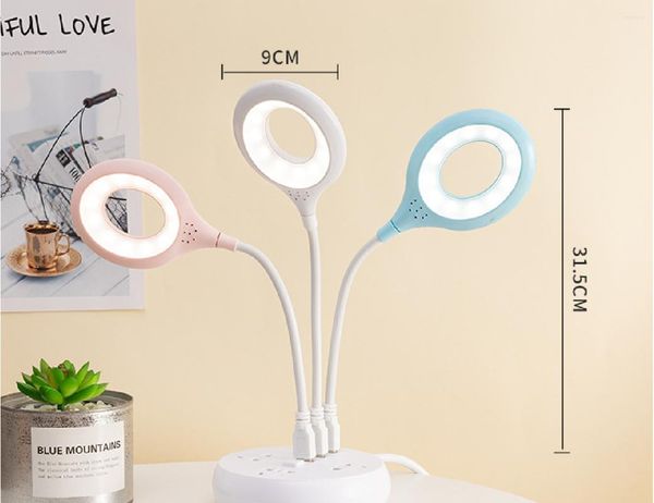 Tischlampen USB Intelligente Sprachsteuerung Licht Direktstecker Tragbare Lampe Led Schreibtisch Lesenacht Schlafsaal Nachttisch