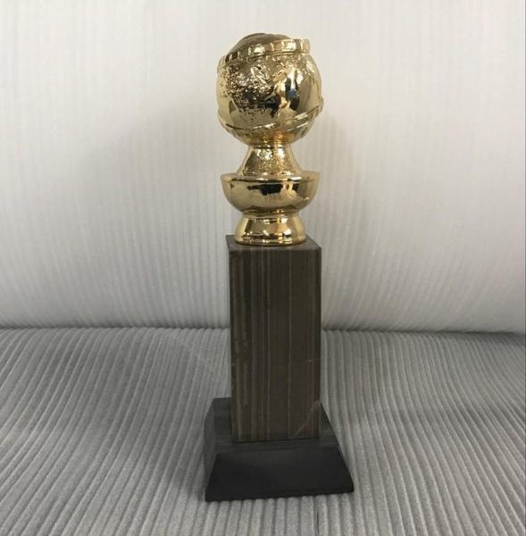 Troféu do Globo de Ouro de 10 polegadas com logotipo HFPA estampado em ouro26 cm de cor dourada alta, bom Globo de Ouro1480390