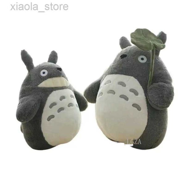 Animali di peluche farciti Vendita calda totoro peluche carino peluche gatto anime figura giapponese totoro peluche con foglia di loto giocattolo per bambini regalo di compleanno di natale