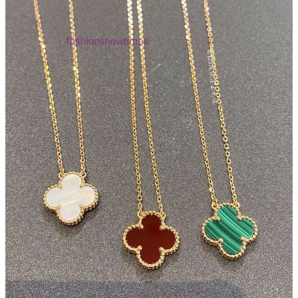 Clovers di qualità di lusso Collana Collana Cancella a ciondolo con guscio Agata Natura Pietra per donna Collana Matrimonio Gioielli regalo con scatola