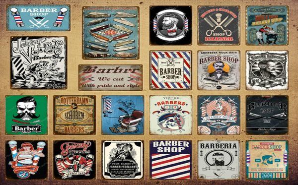 Barber Shop Metallschilder Haarschnitte und Rasuren Werbung Dekotafel Home Wall Decor Friseur Geschenk Vintage Poster YI1653086966