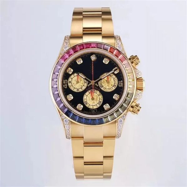 U1 Высококачественные мужские спортивные механические часы класса ААА, высококачественные ручные вставки с алмазной обработкой, водонепроницаемые, светящиеся, диаметром 40 мм, с радужными бриллиантами, модный звездный стиль, выбор T8