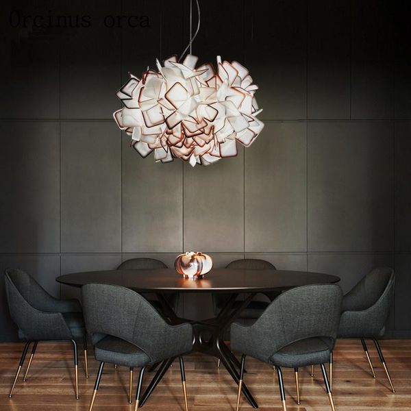 Lâmpadas pendentes após o lustre moderno nórdico de personalidade criativa da sala de jantar iluminação de arte de lounge simples Freepinging