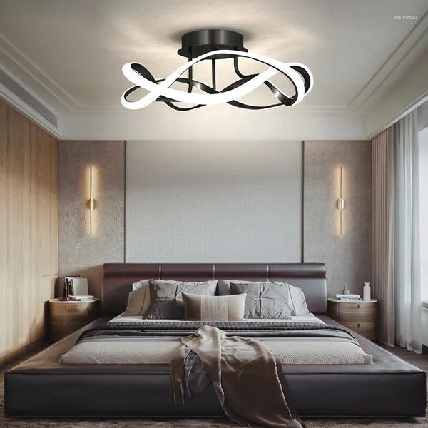 Plafoniere Stile moderno Arte Lampada a LED Romantico Ins Spirale Camera da letto Soggiorno Cucina Illuminazione