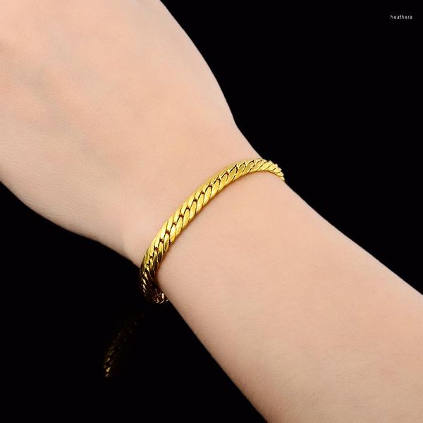 Link Bracelets 2023 Selling Yellow Gold Color Armband Bell Pulseras Denkwürdiges Jubiläum Fancy Jewelry Zip Hand Chain