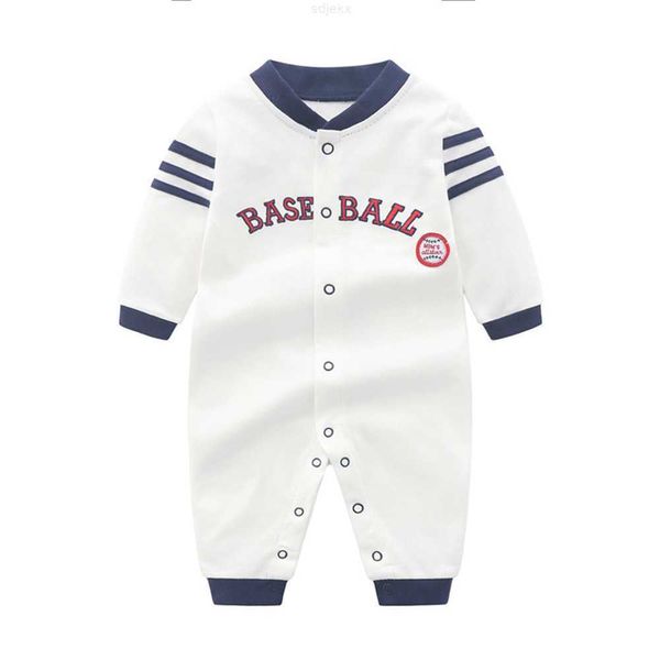 Giyim setleri beyzbol takım elbise, bebek tulumu, 0-1 yaşındaki kıyafetler, bahar ve sonbahar saf pamuklu uzun kollu tırmanma elbisesi