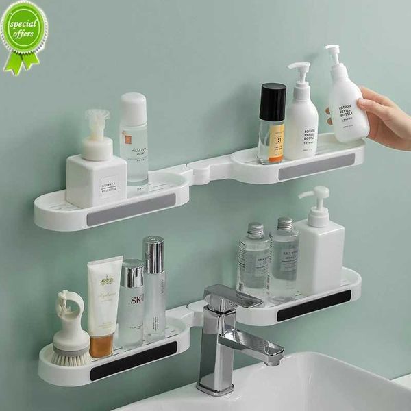 Mensola angolare girevole per bagno Scaffale per lavabo a parete Portaoggetti per shampoo Mensole da cucina Accessori per il bagno
