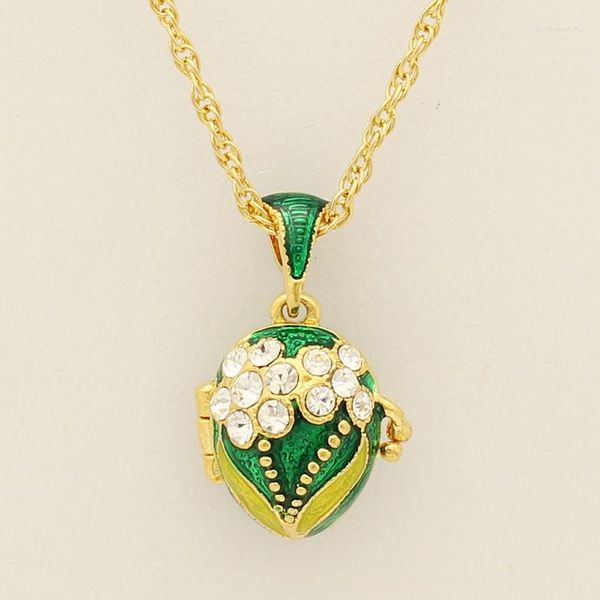 Collane con ciondolo adatte per marchi di lusso europei Collana Fiore di cristallo Uova Faberge Regali di Pasqua