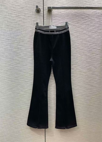 Pantaloni a gamba larga da donna moda lettera loe designer slim jeans mutandine donna Autunno inverno pantaloni a lettera neri vestiti da donna