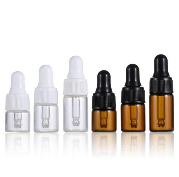 Flacone contagocce ambra trasparente da 2000 pezzi 1 ml 2 ml 3 ml, contenitore per imballaggio di campioni di olio essenziale/profumo