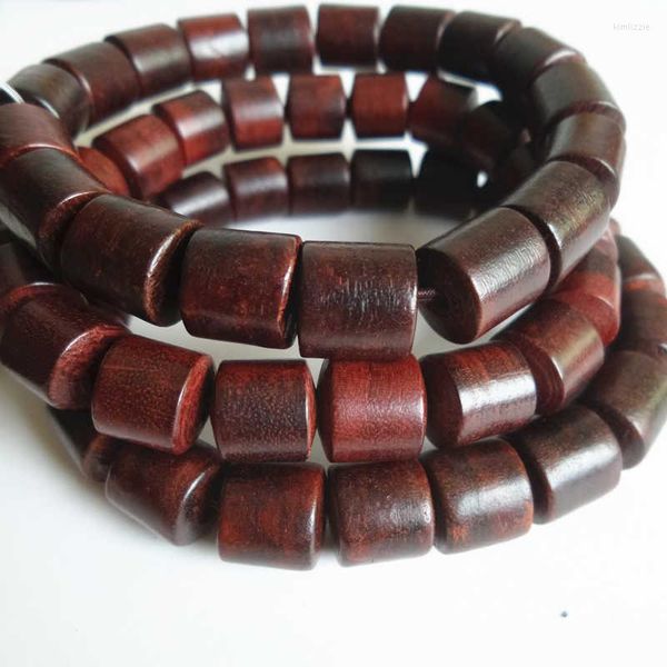 Strand BRO894 Natürliches rotes Sandelholz Gebet Malas Yoga Meditation Armbänder 10 mm Fassperlen