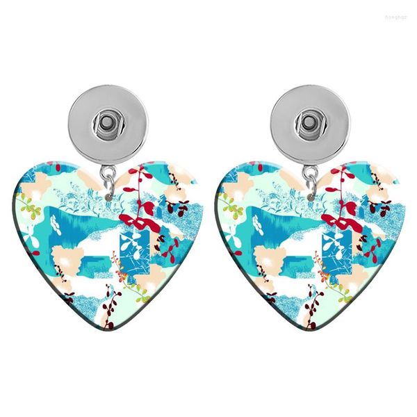 Orecchini pendenti AMORE MAMMA Girasole Buona Pasqua 12mm 18mm Bottone a pressione Cuore Acrilico Eardrop Ear Stud Gioielli fai da te R1750