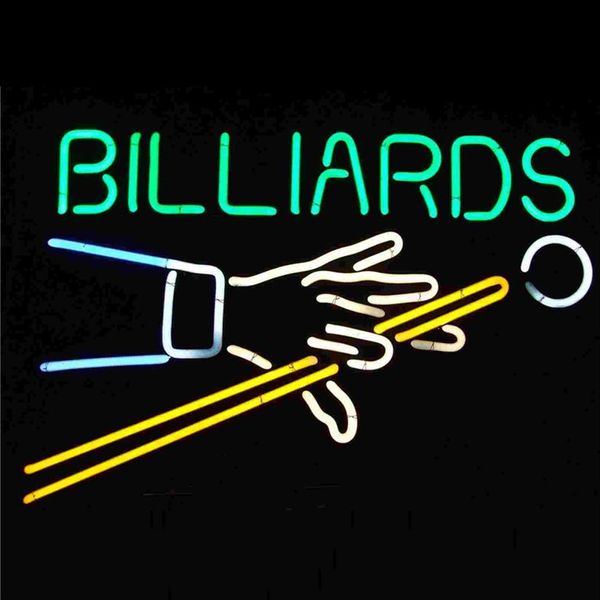 17 14 polegadas Billiards Sign Diy LED Glass Neon Sign Flex Light Light Light Indoor Decoração RGB Tensão 110v-240v257z