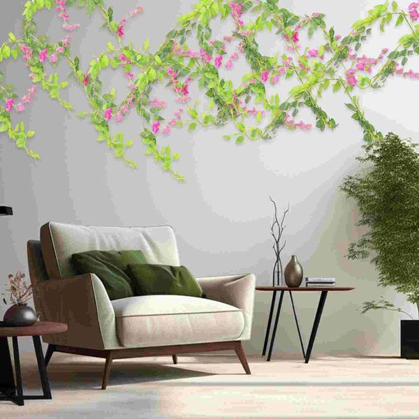 Dekoratif çiçekler sahte çiçek asma simüle wisteria şeritler ipek çelenk plastik yapay asılı bitkiler