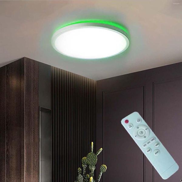 Deckenleuchten Moderne Lampe mit RGB-Zyklus-Atmosphärenbeleuchtung, die energiesparendes LED-Licht für das Wohnzimmer zu Hause dimmt