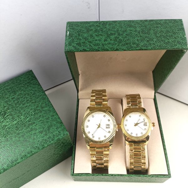 Orologio Orologi da polso al quarzo Orologi meccanici automatici da uomo da donna 904L Acciaio inossidabile pieno con lunetta in diamanti impermeabile Orologio in oro luminoso montre de luxe