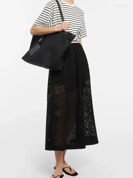 Юбки T0te-женская кружевная полая сетчатая юбка-зонтик с вышивкой и вышивкой, простой дизайн, ощущение тяжелого искусства Y2k