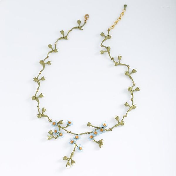 Chains Valley Nicht-Vergissmeinnicht-Blumen-Halskette