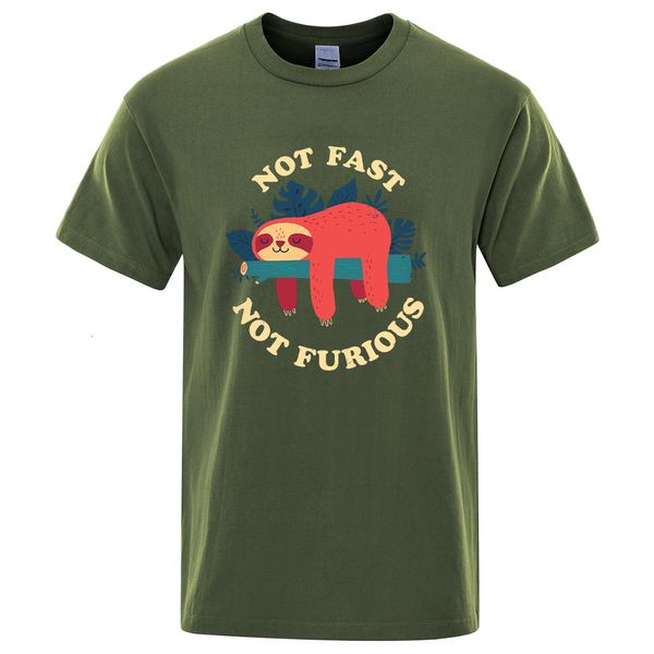 Herren T-Shirts Not Fast Not Furious Cartoons Druck Männer T-Shirts Atmungsaktive Marke Tops Street Fashion T-Shirt Herren Casual Sommer T-Shirts 230425