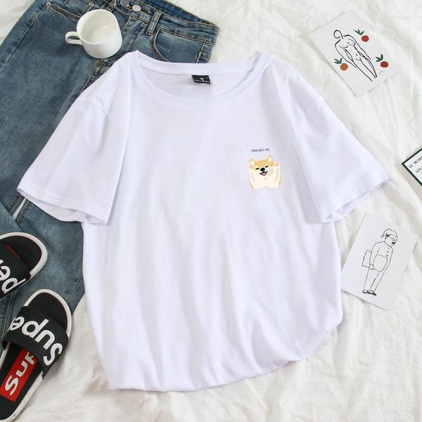 T-shirt da uomo T-shirt coreana Funny Dog Print Top uomo 2023 Summer Fashion Loose Cotton 4XL Plus Size Streetwear Tees