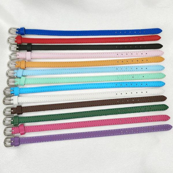 Bracciale rigido in pelle braccialetto 8/10mm larghezza 21 cm lunghezza 50 pezzi attraverso fascini per diapositive lettere alfabeto gioielli fai da te per le donne regalo per bambini