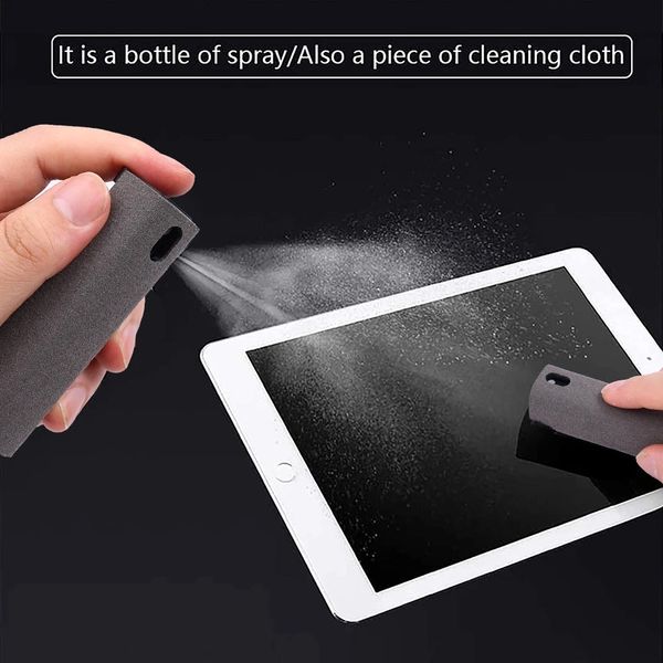 Tablet Mobile PC Screen Cleanter Bottle Microfiber Ploth Conjunto de limpeza Artefato de armazenamento Phone Pulverador de vidro Farme 100pcs