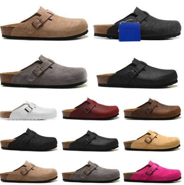 Sandalen Boston Clog Luxus-Designer-Modeschuhe für Männer Frauen Leder Close Toe Cork Slides Winter Indoor Outdoor Hausschuhe Loafers Birks Motion aktuelle 60er Jahre