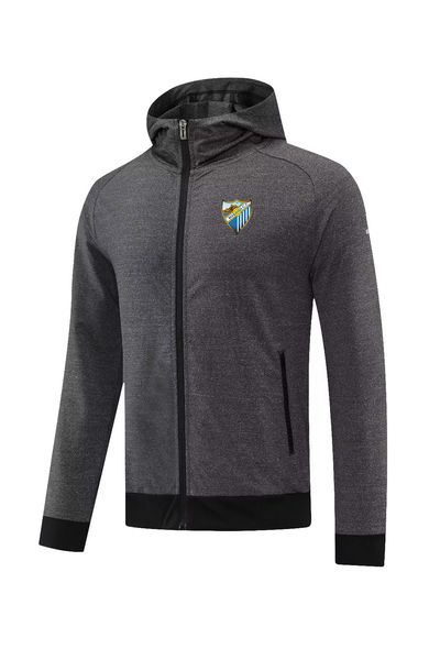 Malaga CF Giacche da uomo Giacca sportiva per il tempo libero Cappotto caldo autunnale Felpa con cappuccio da jogging all'aperto Camicia da cappotto sportiva casual