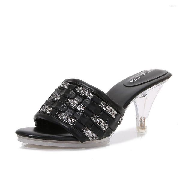 Sandalen Frauen Spike Heel Slipper PU Leder Damen Sexy High Sandal Schuhe