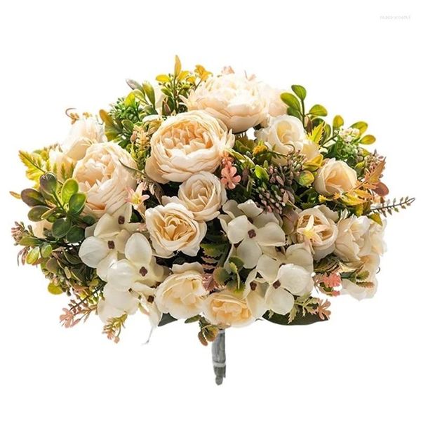 Fiori decorativi tessuto di seta fiore simulato pacchetto di rose matrimonio fai da te decorazione della casa peonia ortensia bouquet da sposa all'ingrosso