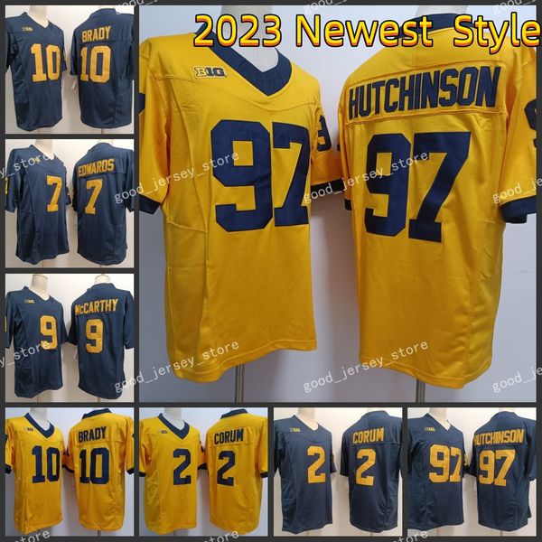 Aidan Hutchinson Blake Corum NCAA Michigan Football Jersey Masculino costurado J.J. Camisa Mccarthy Cade McNamara Tom Brady Michigan Wolverines