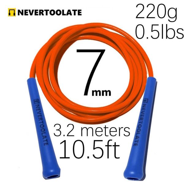 Cordas de salto 0,5 lbs 10,5 pés de comprimento 3,2 metros Comprimento da corda 7mm PVC 15,5cm Handeld Handle CrossFit CrossFit CrossRope Hiit Salping Jump Rope P230425